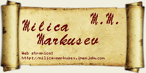 Milica Markušev vizit kartica